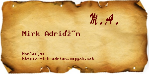 Mirk Adrián névjegykártya